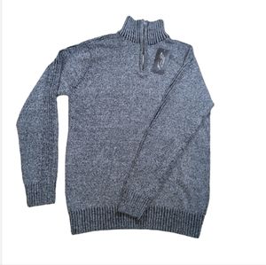 XL Quarter Zip Long Sleeve Gray Sweater